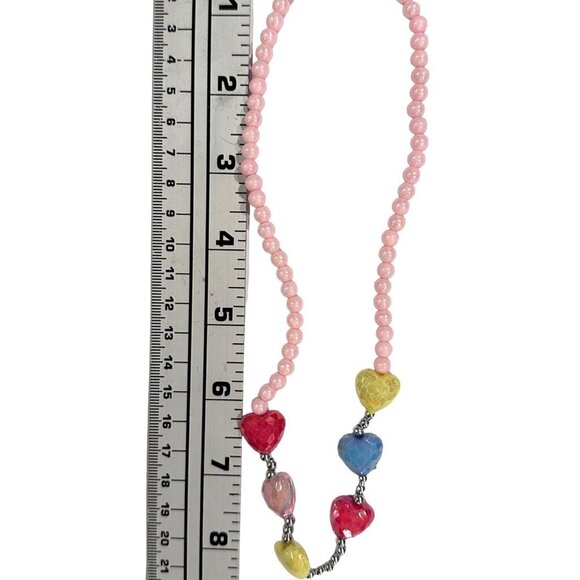 Kids Colorful 3 Beaded Necklace and 1 Bracelet Set with Star Charm Heart Charms - Picture 8 of 11
